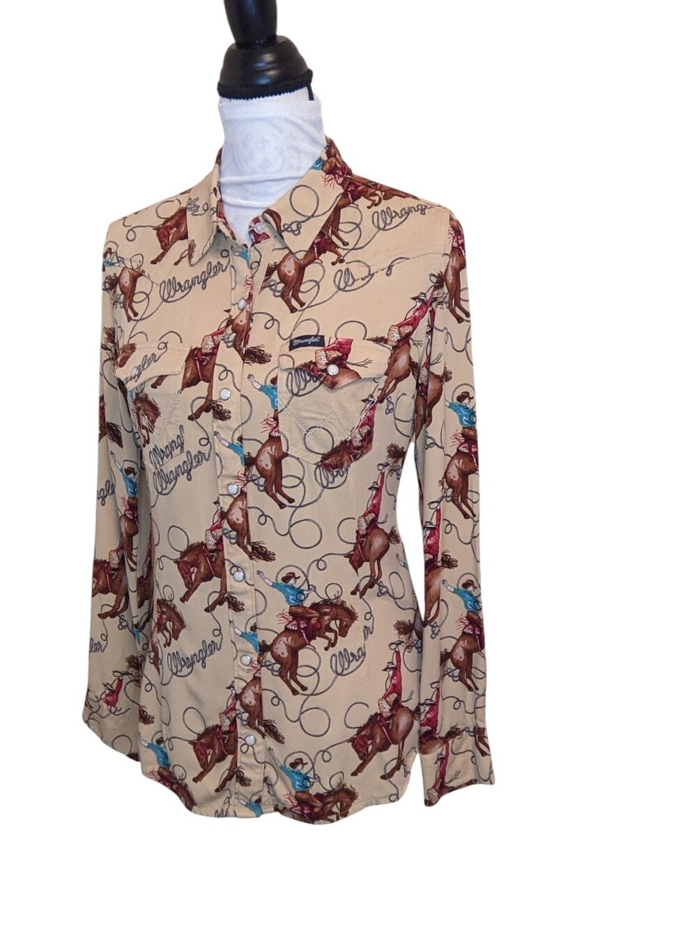 Wrangler Retro Women Cowgirl Snap Shirt Rodeo Western Ranch Country Small